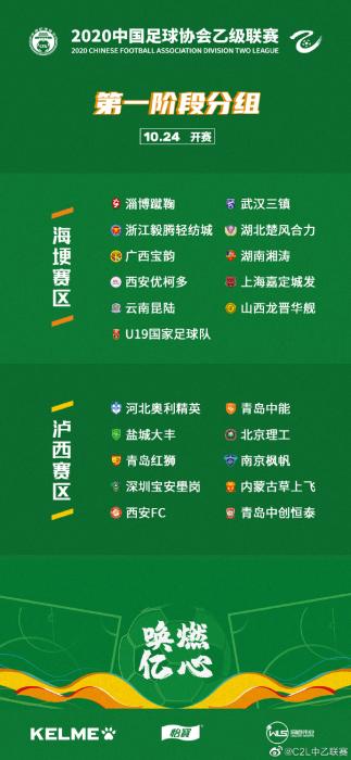 中乙联赛首阶段分组揭晓 U19国青将征战海埂赛区